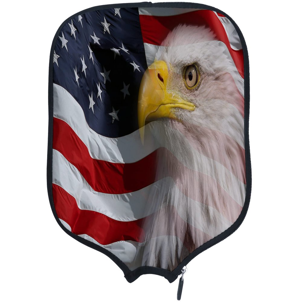 DUNHUANG American Flag Padded Pickleballs Protection Paddles Cover Personalized Cover Paddles Case Rackets Cover Holder Sleeve Case Protector, Fits Most Paddles, Rackets,012