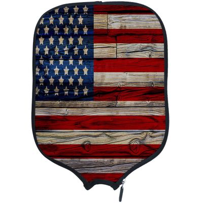DUNHUANG American Flag Padded Pickleballs Protection Paddles Cover Personalized Cover Paddles Case Rackets Cover Holder Sleeve Case Protector, Fits Most Paddles, Rackets,020