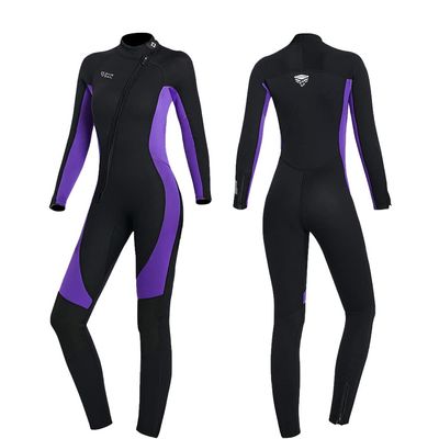 Wet Suits for Women Men Full Body 3MM Neoprene Wetsuit Diving Suit in Cold Water, Long Sleeves Front Zip Scuba Wetsuits One Piece Thermal Swimsuit for Surfing Snorkeling (3MM Women Purple, X-Large)