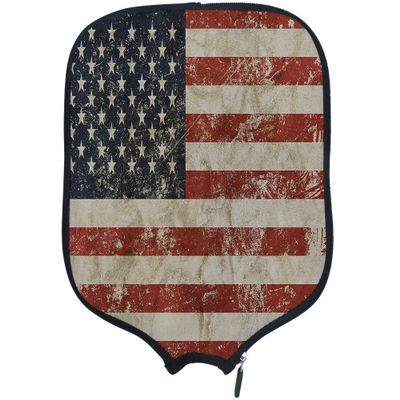 DUNHUANG American Flag Padded Pickleballs Protection Paddles Cover Personalized Cover Paddles Case Rackets Cover Holder Sleeve Case Protector, Fits Most Paddles, Rackets,061
