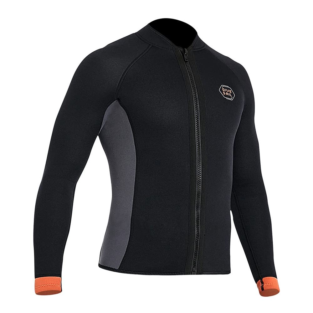 Wetsuit Top Jacket Women Men 3MM Neoprene Long Sleeve Dive Scuba Wet Suit Shirt, 2MM 1.5MM Warm Front Zipper Wetsuits Shirts Vest Surfing Swimming Snorkeling Kayaking Suit in Cold Water Sports