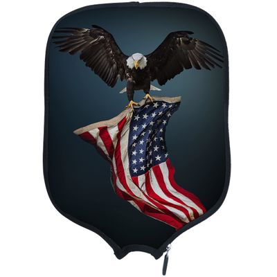 DUNHUANG American Flag Padded Pickleballs Protection Paddles Cover Personalized Cover Paddles Case Rackets Cover Holder Sleeve Case Protector, Fits Most Paddles, Rackets,069