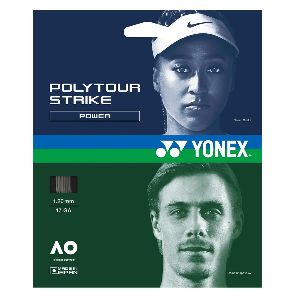 YONEX Poly Tour Strike Tennis String Set (17, Grey)