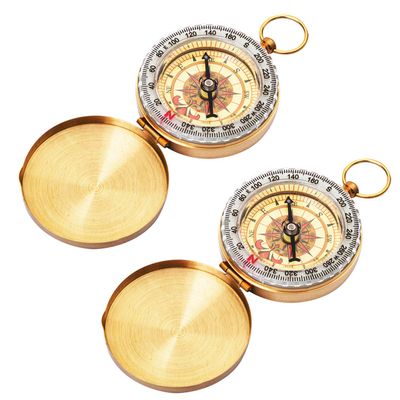 Bahfir Camping Survival Compass for Hiking, Kids, Camping Hunting, Outdoor Military Navigation Tool (2 Pack)