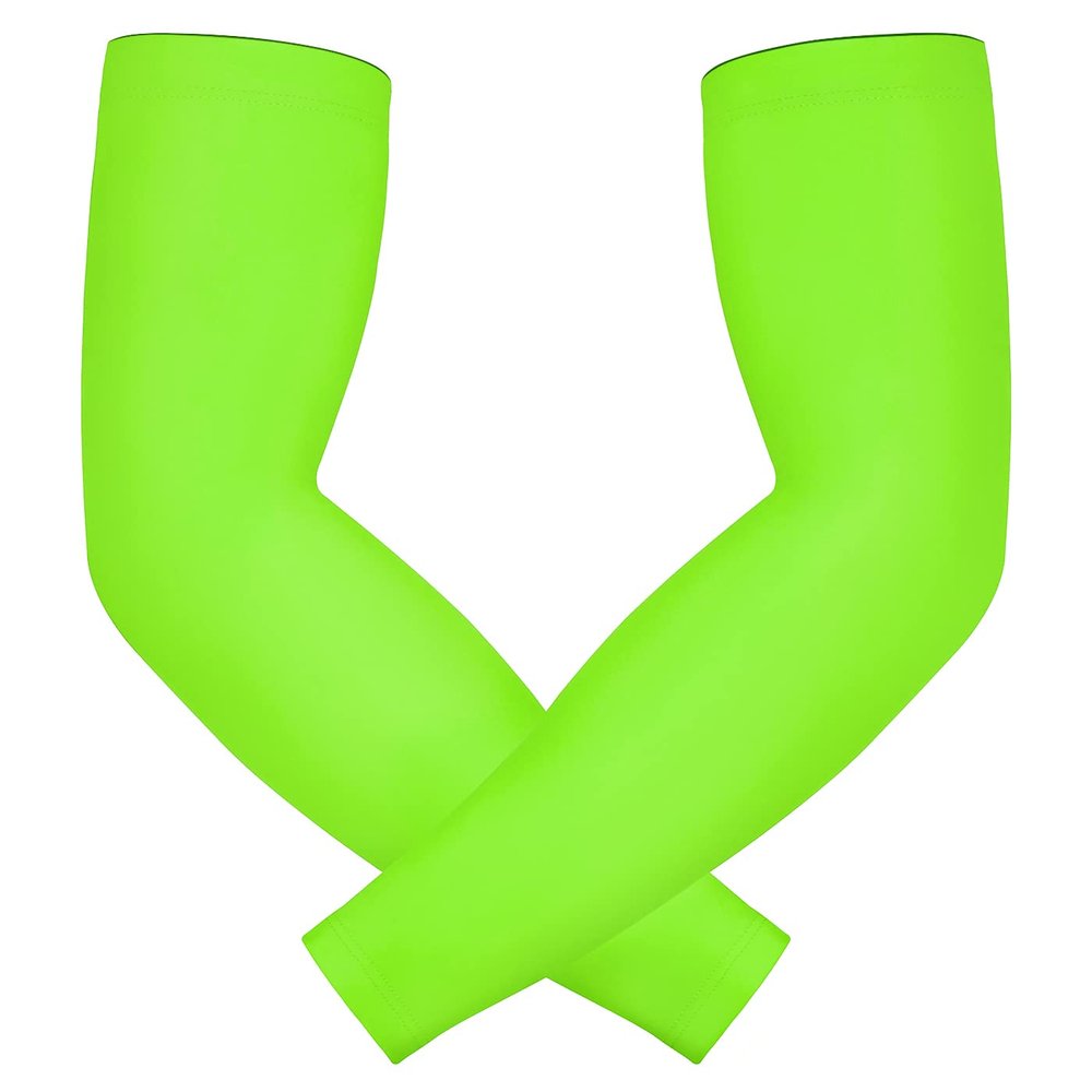 HDE Arm Sleeves for Men Women, Compression Sleeve Arm UV Protection Basketball Baseball Football Action Green - L