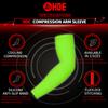 HDE Arm Sleeves for Men Women, Compression Sleeve Arm UV Protection Basketball Baseball Football Action Green - L view 3