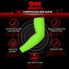 HDE Arm Sleeves for Men Women, Compression Sleeve Arm UV Protection Basketball Baseball Football Action Green - L view 4