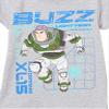 Disney Boys Lightyear Buzz Xl-15 Star Command Short Sleeve Tee T Shirt, Heather Grey, 4 5 US view 2