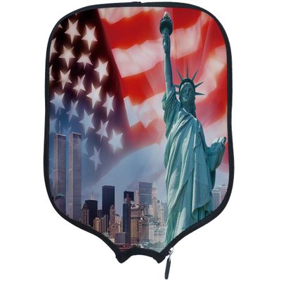 DUNHUANG American Flag Padded Pickleballs Protection Paddles Cover Personalized Cover Paddles Case Rackets Cover Holder Sleeve Case Protector, Fits Most Paddles, Rackets,099