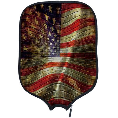 DUNHUANG American Flag Padded Pickleballs Protection Paddles Cover Personalized Cover Paddles Case Rackets Cover Holder Sleeve Case Protector, Fits Most Paddles, Rackets,039