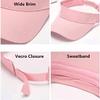 Sun Visor for Kids Adjustable Girls Sun Cap - Summer Outdoor UV Protection Sports Hat for 2 to 6 Years Pink view 3