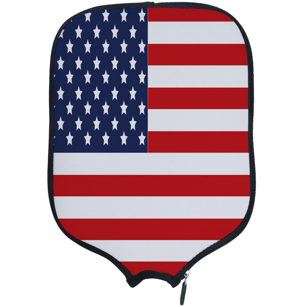 DUNHUANG American Flag Padded Pickleballs Protection Paddles Cover Personalized Cover Paddles Case Rackets Cover Holder Sleeve Case Protector, Fits Most Paddles, Rackets,131