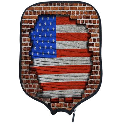 DUNHUANG American Flag Padded Pickleballs Protection Paddles Cover Personalized Cover Paddles Case Rackets Cover Holder Sleeve Case Protector, Fits Most Paddles, Rackets,008