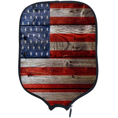 DUNHUANG American Flag Padded Pickleballs Protection Paddles Cover Personalized Cover Paddles Case Rackets Cover Holder Sleeve Case Protector, Fits Most Paddles, Rackets,019