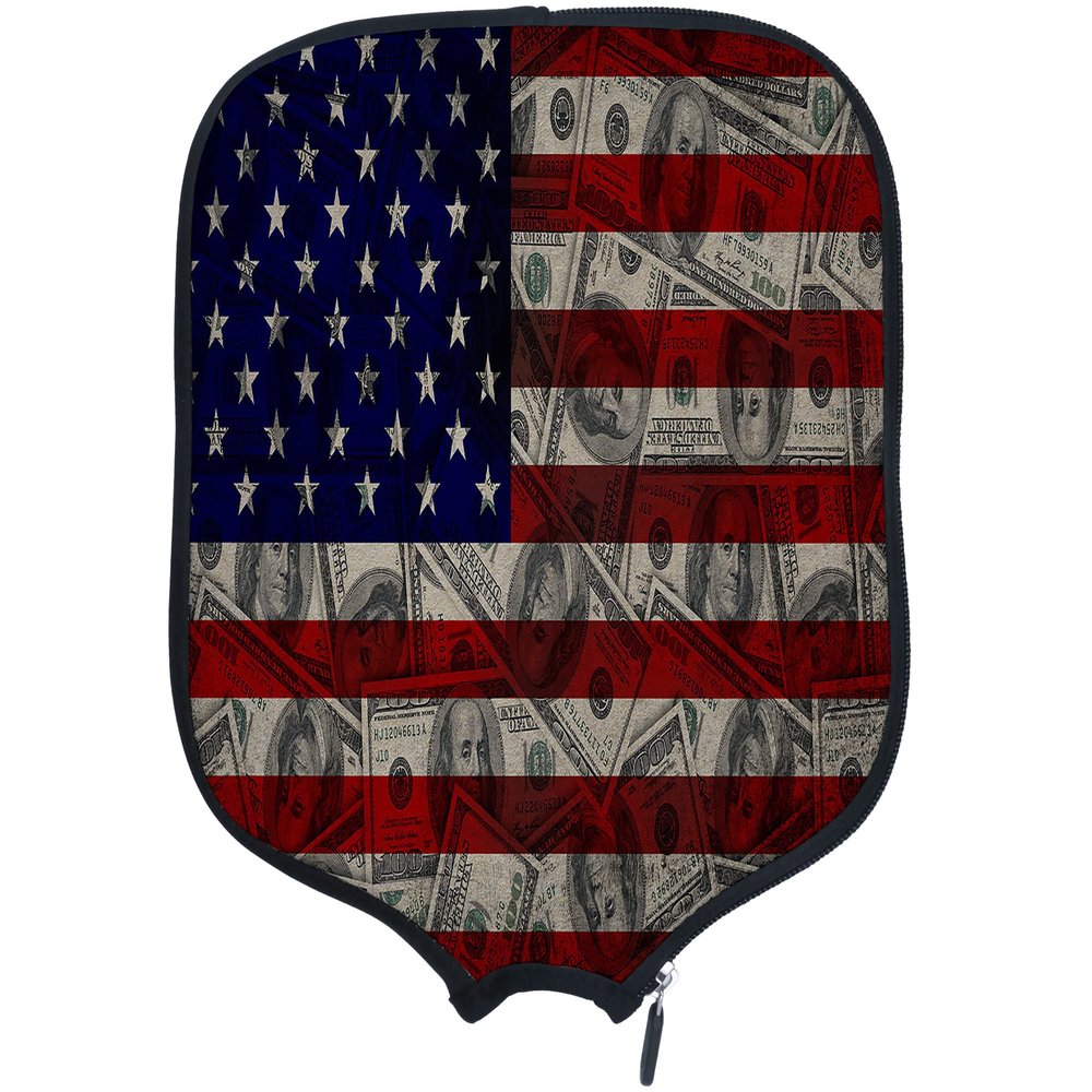 DUNHUANG American Flag Padded Pickleballs Protection Paddles Cover Personalized Cover Paddles Case Rackets Cover Holder Sleeve Case Protector, Fits Most Paddles, Rackets,046