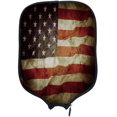 DUNHUANG American Flag Padded Pickleballs Protection Paddles Cover Personalized Cover Paddles Case Rackets Cover Holder Sleeve Case Protector, Fits Most Paddles, Rackets,117