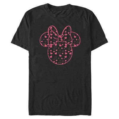 Disney Big Classic Mickey Minnie Hearts Fill Men's Tops Short Sleeve Tee Shirt, Black, 4X-Large Tall