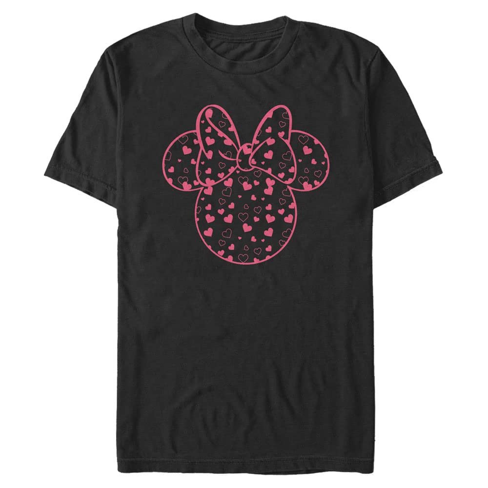 Disney Big Classic Mickey Minnie Hearts Fill Men's Tops Short Sleeve Tee Shirt, Black, 4X-Large Tall