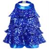 Manyakai Kids Girls Shiny Sequins Dance Costumes Sparkly Halter Ballet Gymnastic Leotard Ballroom Dancewear Royal Blue 14 Years view 1