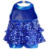 Manyakai Kids Girls Shiny Sequins Dance Costumes Sparkly Halter Ballet Gymnastic Leotard Ballroom Dancewear Royal Blue 14 Years view 2
