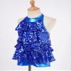 Manyakai Kids Girls Shiny Sequins Dance Costumes Sparkly Halter Ballet Gymnastic Leotard Ballroom Dancewear Royal Blue 14 Years view 3
