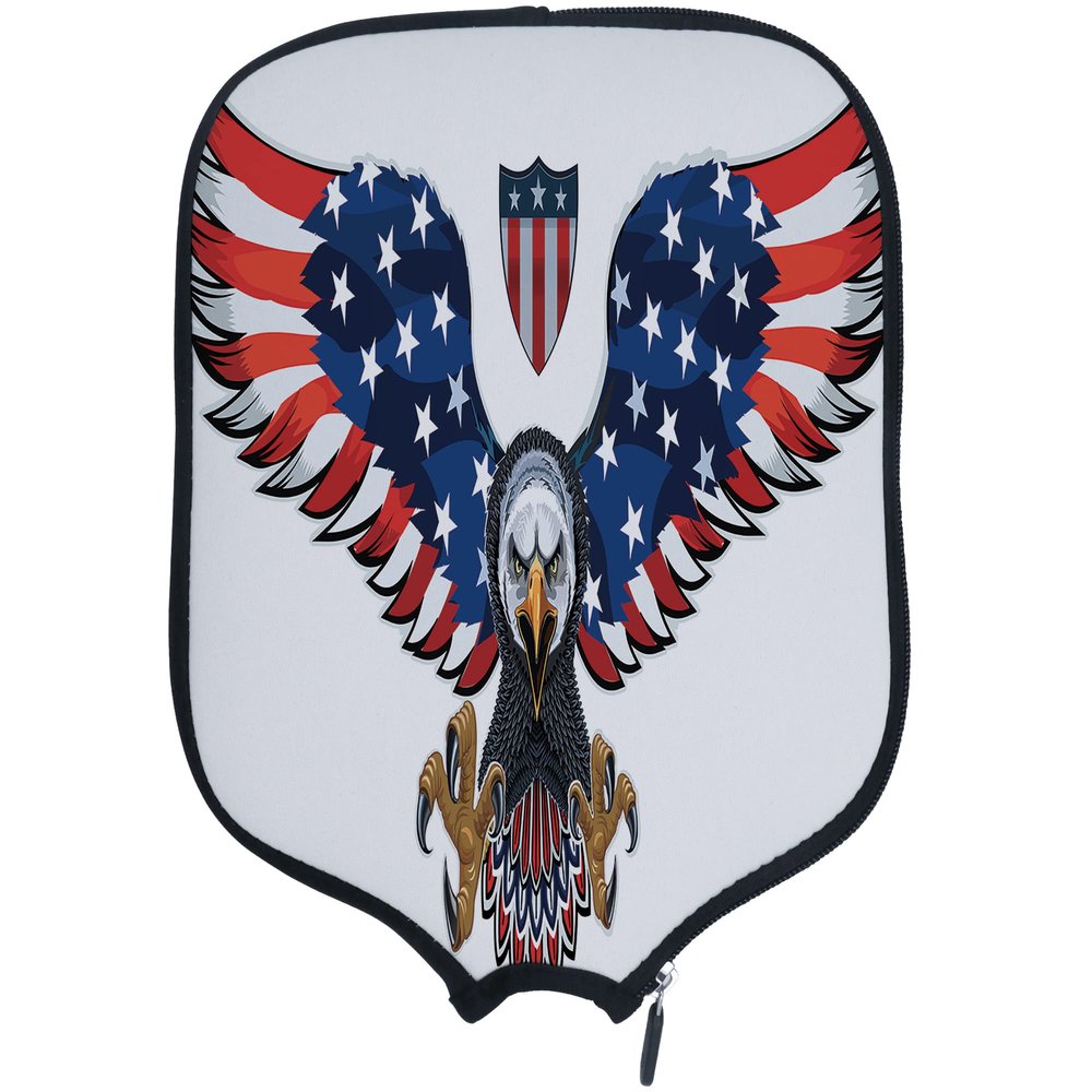 DUNHUANG American Flag Padded Pickleballs Protection Paddles Cover Personalized Cover Paddles Case Rackets Cover Holder Sleeve Case Protector, Fits Most Paddles, Rackets,088