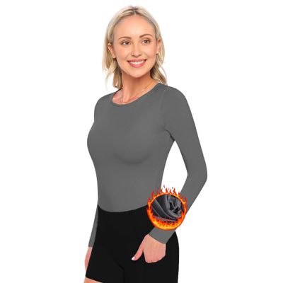 ACTIVE UNIFORMS Women's Under Scrub Tee Crew Neck Long Sleeve T-Shirt (Charcoal, X-Small)