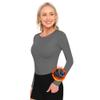ACTIVE UNIFORMS Women's Under Scrub Tee Crew Neck Long Sleeve T-Shirt (Charcoal, X-Small) view 1