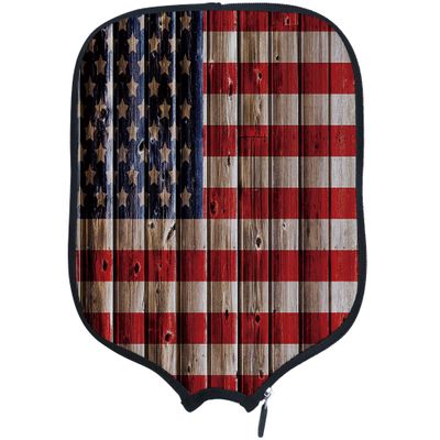DUNHUANG American Flag Padded Pickleballs Protection Paddles Cover Personalized Cover Paddles Case Rackets Cover Holder Sleeve Case Protector, Fits Most Paddles, Rackets,003