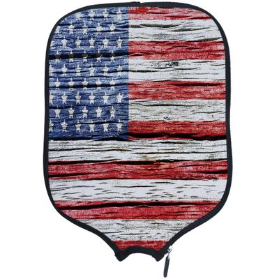 DUNHUANG American Flag Padded Pickleballs Protection Paddles Cover Personalized Cover Paddles Case Rackets Cover Holder Sleeve Case Protector, Fits Most Paddles, Rackets,050