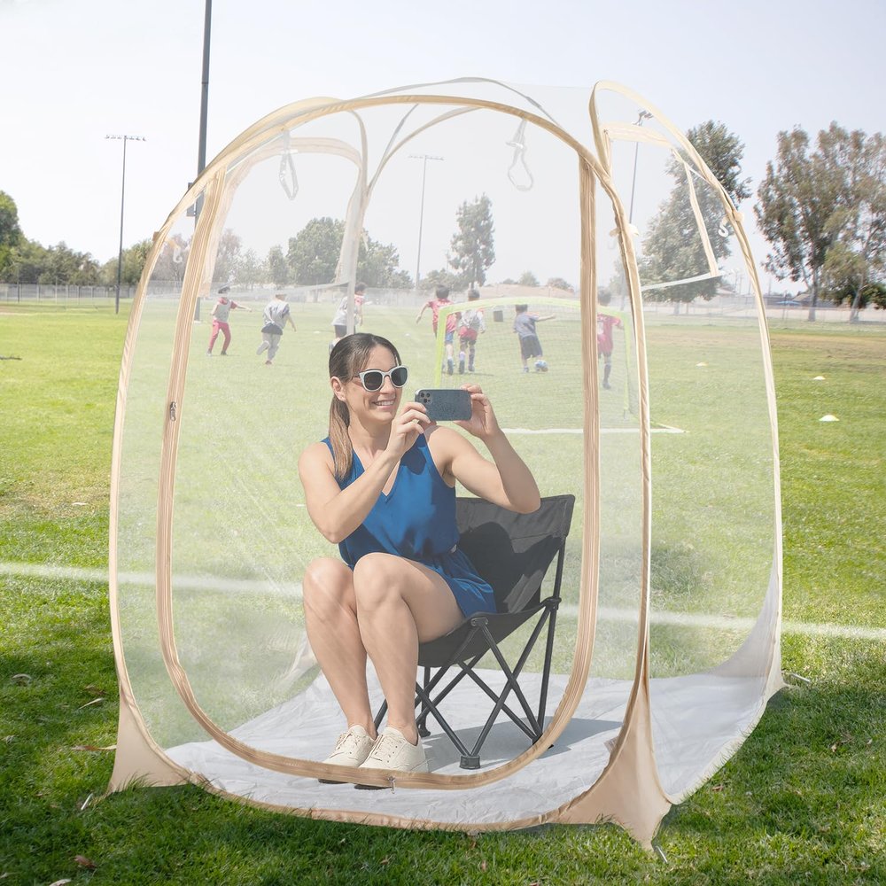 EighteenTek Pod All Weather Sports Tent with Attached Floor, Instant Outdoor Bubble Tent, Rainproof Camping Sun Shelter for Sports Events Camping Fishing Cheering 50" X 50" X 62"H