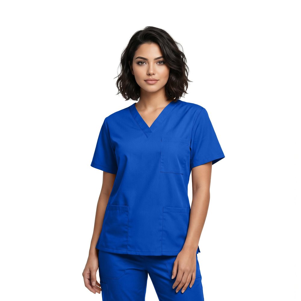Natural Uniforms Standard Unisex 3 Pocket Scrub Top (XX-Large, True Royal Blue)