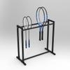 SRNS Free Standing Floor Tennis Racket Holder, Black Metal Badminton Racket Storage Rack, Children's Racket Stand, Mounting Hardware Included view 3