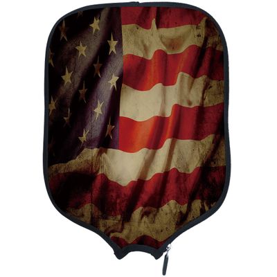 DUNHUANG American Flag Padded Pickleballs Protection Paddles Cover Personalized Cover Paddles Case Rackets Cover Holder Sleeve Case Protector, Fits Most Paddles, Rackets,082