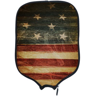 DUNHUANG American Flag Padded Pickleballs Protection Paddles Cover Personalized Cover Paddles Case Rackets Cover Holder Sleeve Case Protector, Fits Most Paddles, Rackets,048