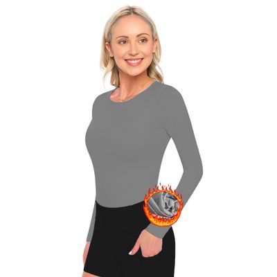 ACTIVE UNIFORMS Women's Under Scrub Tee Crew Neck Long Sleeve T-Shirt (Grey, 4X-Large)