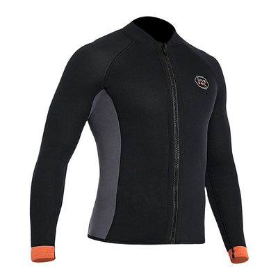 Wetsuit Top Jacket Women Men 3MM Neoprene Long Sleeve Dive Scuba Wet Suit Shirt, 2MM 1.5MM Warm Front Zipper Wetsuits Shirts Vest Surfing Swimming Snorkeling Kayaking Suit in Cold Water Sports