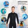 Wetsuit Top Jacket Women Men 3MM Neoprene Long Sleeve Dive Scuba Wet Suit Shirt, 2MM 1.5MM Warm Front Zipper Wetsuits Shirts Vest Surfing Swimming Snorkeling Kayaking Suit in Cold Water Sports view 3