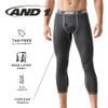 AND1 Mens Baselayer Pants - Athletic Compression Tights for Men, Performance Base Layer Pants for Gym, Sports & Running, Size Small, Grey/Crop view 2
