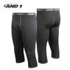 AND1 Mens Baselayer Pants - Athletic Compression Tights for Men, Performance Base Layer Pants for Gym, Sports & Running, Size Small, Grey/Crop view 3