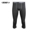AND1 Mens Baselayer Pants - Athletic Compression Tights for Men, Performance Base Layer Pants for Gym, Sports & Running, Size Small, Grey/Crop view 4