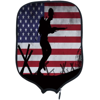 DUNHUANG American Flag Padded Pickleballs Protection Paddles Cover Personalized Cover Paddles Case Rackets Cover Holder Sleeve Case Protector, Fits Most Paddles, Rackets,125