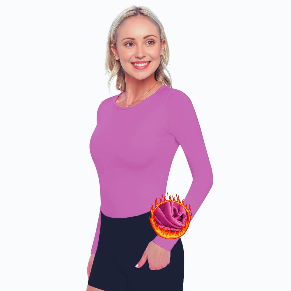 ACTIVE UNIFORMS Women's Under Scrub Tee Crew Neck Long Sleeve T-Shirt (Hot Pink, 4X-Large)