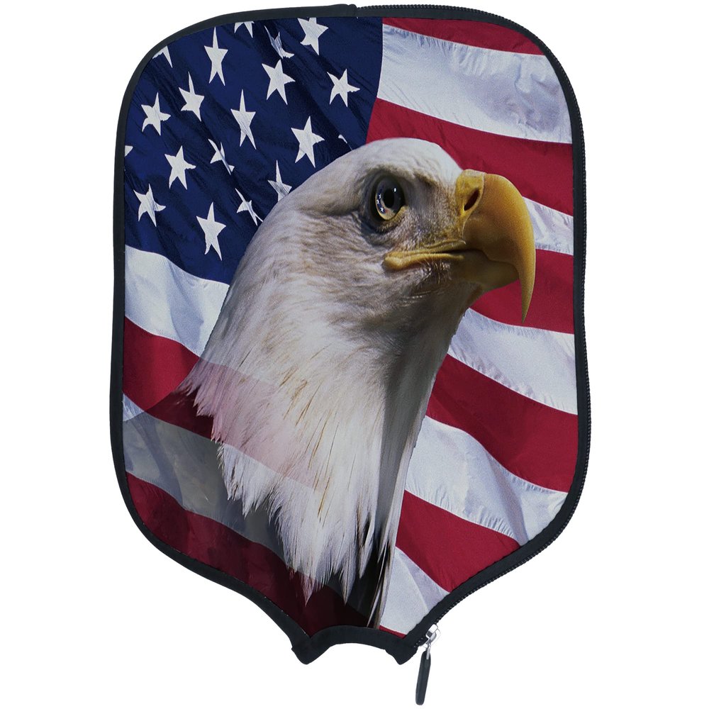 DUNHUANG American Flag Padded Pickleballs Protection Paddles Cover Personalized Cover Paddles Case Rackets Cover Holder Sleeve Case Protector, Fits Most Paddles, Rackets,109