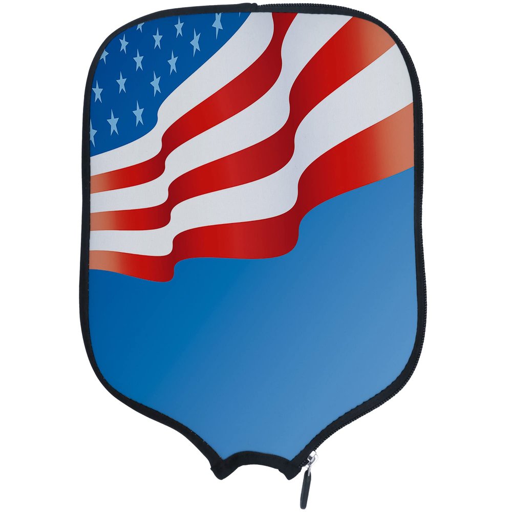 DUNHUANG American Flag Padded Pickleballs Protection Paddles Cover Personalized Cover Paddles Case Rackets Cover Holder Sleeve Case Protector, Fits Most Paddles, Rackets,047