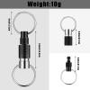 Funrous 10 Packs Detachable Keychain Quick Release Pull Apart Key Ring with 2 Split Rings for Bag Purse Belt (Multicolor) view 2