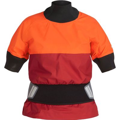 NRS Women's Stratos Shorty Semi-Dry Paddling Jacket-Poppy/Vino-M