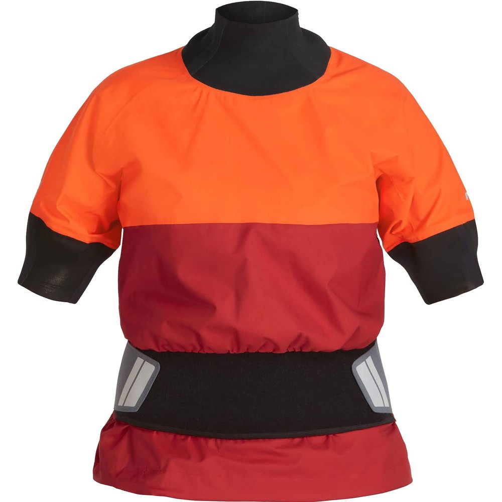 NRS Women's Stratos Shorty Semi-Dry Paddling Jacket-Poppy/Vino-M