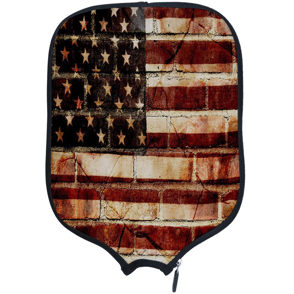 DUNHUANG American Flag Padded Pickleballs Protection Paddles Cover Personalized Cover Paddles Case Rackets Cover Holder Sleeve Case Protector, Fits Most Paddles, Rackets,006