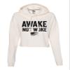 Go All Out X-Large Bone Womens Awake Not Woke American Flag Conservative Cropped Hooded Sweatshirt view 1